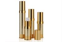 Récipient d'emballage cosmétique vide en plastique PP ruban d'or sérum lotion 10ml 15ml 20ml 30ml bouteille à pompe sans air
