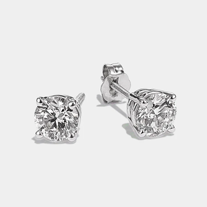 High Quality Diamond Round <b>Stud</b> <b>Earrings</b> Stylish Elegant Jewelry With Durable Plating And Radiant Round Stones For Brides - Product Image 4