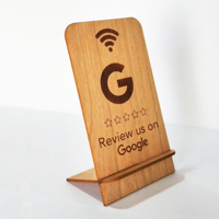Soporte de madera NFC Google Maps para menú de restaurante Revisión de redes sociales Titular de la tarjeta de visita Interfaz de comunicación RFID de 13,56 MHz