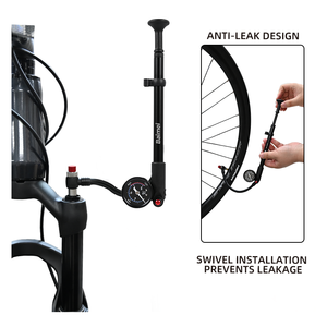 BAIMEI pompa sepeda portabel dengan pengukur tekanan, pompa guncangan udara suspensi depan 300 PSI dengan tombol pelepas udara - Product Image 2