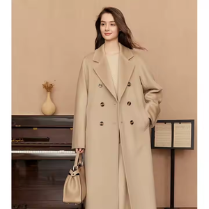 Wholesale Winter British Style Long Wool <strong>Coat</strong> Women Daily Commute Outwear Woolen Cashmere Double Breasted Windproof Warm - Product Image 1