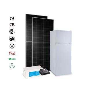 Réfrigérateur solaire vertical 178L 24V DC, vente flash, réfrigérateur-<span class=keywords><strong>congélateur</strong></span> à <span class=keywords><strong>double</strong></span> <span class=keywords><strong>porte</strong></span> alimenté par l'énergie solaire pour la maison, compatible avec les panneaux solaires - Product Image 1