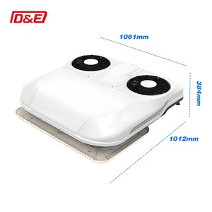 แอร์ที่จอดรถแบบพัดลมคู่12V 24V พร้อมไฟ LED เครื่องปรับอากาศบนหลังคาสำหรับรถบรรทุก RV - Product Image 1