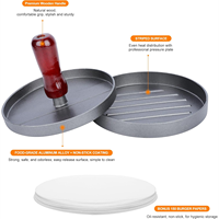 Presse à hamburgers écologique antiadhésive en aluminium avec poignée amovible, moule à galettes pour barbecue, cuisine et camping