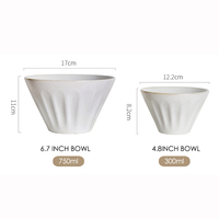 Nouveau design de style japonais restaurant utilisé à la maison bol rond en céramique blanche pour ramen nouilles soupe céréales grès