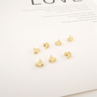 Perles entretoises en laiton plaqué or 18 carats, forme papillon et fleur, accessoires de bijouterie, perles séparées pentagramme, composants pour la fabrication de bijoux
