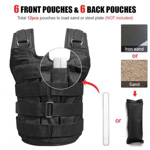 Gilet lesté réglable en tissu Oxford imperméable pour l'extérieur, capacité 1,0-50 kg, fermeture éclair, épaulettes rembourrées - Product Image 6