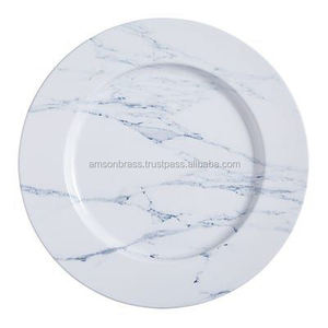 Vaisselle décorative de qualité supérieure Assiette de chargeur Bordure noire Assiettes de chargeur blanches décoratives - Product Image 3