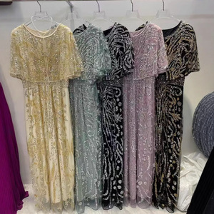 Abiti da Sera di Lusso per Donne Musulmane, Stile Arabo Istanbul Marocchino Turco Dubai, con Ricami, Linea A, Lunghezza alla Caviglia, <span class=keywords><strong>Hijab</strong></span> - Product Image 6