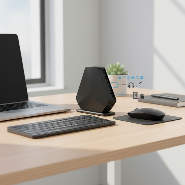 Desktop USB-C Aluminum Alloy Docking Station 8K for DisplayLink Gigabit Ethernet Multi Port Stock