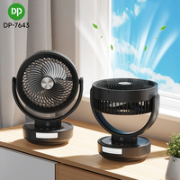 Nouveau design de ventilateur de table rechargeable ventilateur oscillant portable de bureau avec télécommande d'affichage de puissance de lumière LED