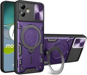 인피닉스 핫 40 프로 40i 창 마그네틱 링 킥스탠드 백 커버에 대한 슬라이드 카메라 렌즈 휴대 전화 케이스