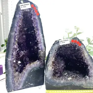 Cristalli naturali di alta qualità che curano il grande Geode di ametista brasiliano Geode di ametista