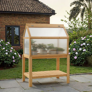 Estufa de Madeira para Plantas Elevadas, Painel de Luz Solar em Policarbonato, Fácil de Montar, para Uso Interno/Externo, Caixa de Proteção para Plantas em Vasos - Product Image 5