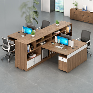 Bureau de direction moderne de luxe convertible et modulaire, extensible, avec panneaux, en bois, prix de gros - Product Image 6