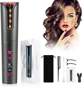 Skerts New Supply Factory Auto Rechargeable Rotating Wireless Automatic Cordless Hair Curler