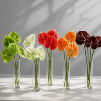Tige d'Anthurium Artificielle Petite Fleur Tropicale au Toucher Réel pour Décoration de Table Moderne Mariage Maison Vente en Gros