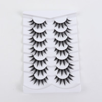 Faux cils naturels épais de style renard, auto-adhésifs, 5D, pour l'angle du coin des yeux, lot de 7 paires, bouquets de cils