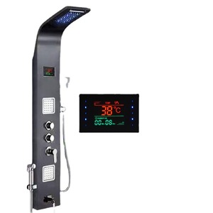 Thermostatic Shower Head Set 304 Stainless Steel Rain Shower Wall Mounted With LED Display Temperature Control - Product Image 1