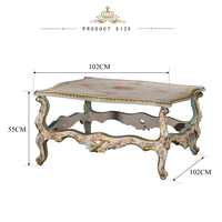 Table console en bois massif de la série européenne Yips LD-1203-0202 avec motif de rose peint à la main pour salon