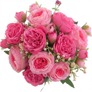 <span class=keywords><strong>Bouquet</strong></span> <span class=keywords><strong>de</strong></span> fleurs <span class=keywords><strong>de</strong></span> pivoine en soie artificielle, fausses <span class=keywords><strong>pivoines</strong></span>, arrangement floral, décoration <span class=keywords><strong>de</strong></span> centre <span class=keywords><strong>de</strong></span> table pour mariage ou fête - Product Image 1