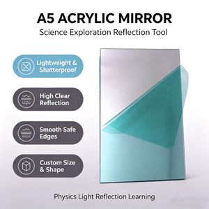 Plaques de miroir acrylique pliables légères à 3 panneaux, incassables, pour la découpe éducative Montessori et la cognition de la symétrie chez les enfants - Product Image 2