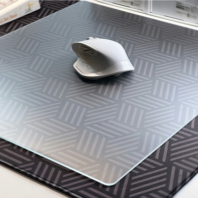 Custom Frosted Tempered Glass Gaming Mouse Pad UV 3D Printed Custom Patterned Size Water Resistant Scratch Proof Customized