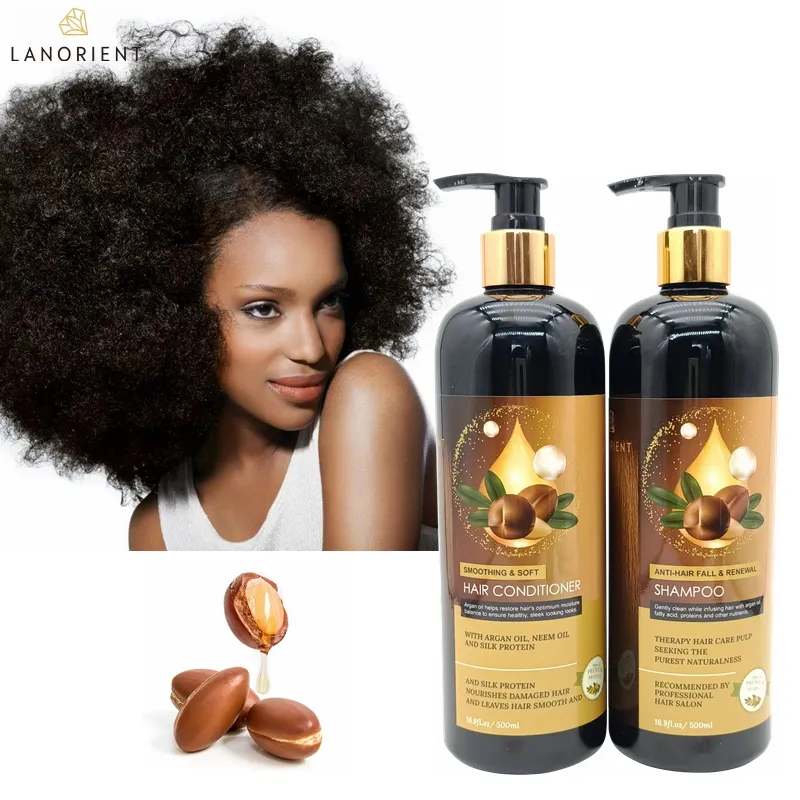 Private Label biotina crescita dei capelli olio di Argan marocchino biologico dopo il trattamento alla cheratina Shampoo e balsamo senza solfati