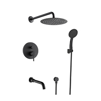 Les ensembles de robinets de douche de plafond de luxe contiennent un pommeau de douche pluie et un système de douche à main avec bec de baignoire et valve