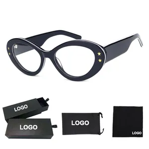 نظارة بصرية أنيقة بتصميم حديث للبيع بالجملة نظارة بإطار بيضاوي نظارة من مادة الأسيتات للنساء والرجال 2024