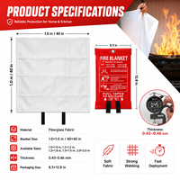 Fabricant de couvertures anti-feu Suihua Fiberglass 550 ° Couverture ignifuge résistante à la chaleur EN1869 CE SGS, fourniture en gros, service OEM