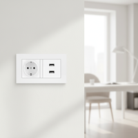 Interruptor de Luz Europeo de 1/2/3/4 Vías con Luz Ambiental, Compatible con Alexa, Google Home y Smart Life, 10A, Material de PC Moderno