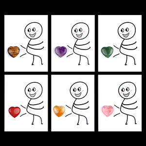 Guérison drôle carte série cristal naturel 20mm violet cristal Rose Quartz en forme de coeur Yoga méditation pierre précieuse - Product Image 2