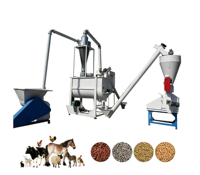 Ligne de production de granulés d'aliments pour animaux, volailles, poissons et bétail de 1 tonne/h, applicable aux grandes usines d'aliments pour animaux