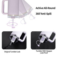 Couvercle de paille réutilisable et anti-poussière pour gobelet Stanlyes, 40oz, couvre-paille en silicone