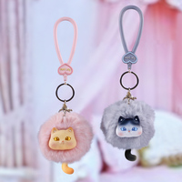 Porte-clés personnalisé pour couple, motif chat mignon, jouet de collection, cadeau romantique pour les amoureux