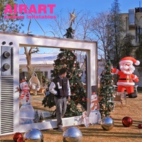 Père Noël gonflable de décoration de cour, mascotte gonflable du père Noël pour l'extérieur