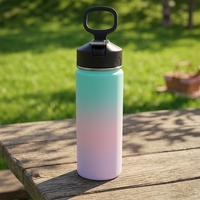 Bouteille d'eau sport en acier inoxydable à double paroi isolée sous vide, écologique, 500 ml, couleur personnalisée, logo, maintien thermique 12-24h