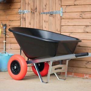 बागवानी यार्ड कार्ट उपकरण भंडारण 160l 2 पहिया निर्माण व्हीलबैरो 250 किलोग्राम क्षमता फार्म व्हील भारी शुल्क धातु व्हीलबैरो - Product Image 5