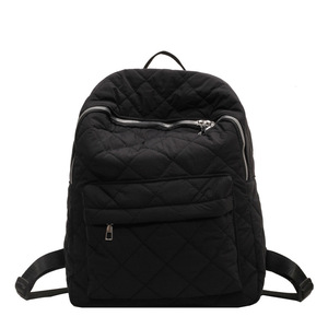 Professional Customization Travel Hiking Casual Diamond Quilted Solid Color Backpack - Product Image 1