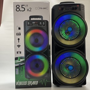 Loa ngoài trời K Song 100W, loa Bluetooth, subwoofer 8 inch, âm trầm mạnh mẽ, đèn LED, micro điều khiển từ xa dành cho <span class=keywords><strong>DJ</strong></span>, karaoke, khiêu vũ - Product Image 2