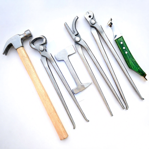 Horse Farrier Hoof <b>Trimming</b> <b>Tool</b> Kit with Hoof Nippers Nail Puller Ergonomic Stainless Steel Handles Loop Knives - Product Image 1