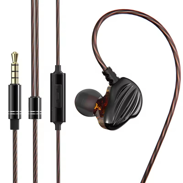 Dual-Dynamic Subwoofer HiFi In-Ear Earphones Cool Wired Gaming Headphones Stereo Sound Wired Earbuds Dual Driver Wired Earbuds