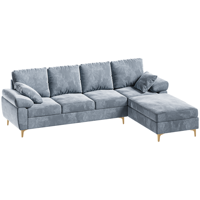 Sofá modular de terciopelo suave OEM/ODM con almacenamiento, sofá de esquina otomano en forma de L, sofá para sala de estar con chaise, sofá Seccional de terciopelo