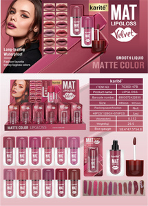 Brillo Labial Líquido Mate de Larga Duración a Prueba de Agua Karite 5 ml, Venta al por Mayor, Colores Modernos y a la Moda, Maquillaje Cosmético - Product Image 6