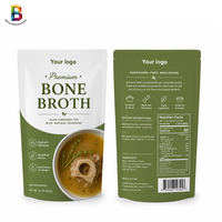 Sachet de stérilisation autoportant personnalisé de 600g pour bouillon de bœuf, résistant à 121 degrés, pour l'emballage de soupes prêtes à consommer