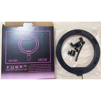 Anneau Lumineux LED Portable et Rechargeable de 10 Pouces (26 cm) pour Selfie avec Trépied pour Téléphone Portable