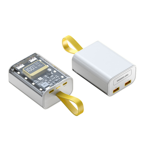 HDL OEM Diseño transparente Banco de energía 20000mAh Cable incorporado LED Carga rápida Banco de energía Cargador portátil para <span class=keywords><strong>iPhone</strong></span> - Product Image 1