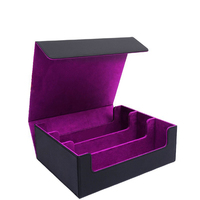 Boîte de rangement pour cartes à jouer, boîte de rangement pour cartes, boîte de rangement en cuir avec fermeture magnétique, boîte de rangement pour cartes TCG pour cartes Magic Commander