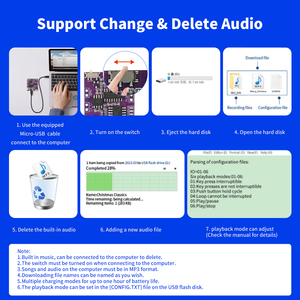 Costom programlanabilir 4M USB kaydedilebilir ışık sensörü müzik ses modülü için ses çipi DIY ses tebrik kartı ve Diy hediye - Product Image 2